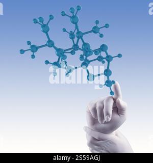 Médecin chercheur part détient virtual structure moléculaire dans le laboratoire comme concept Banque D'Images