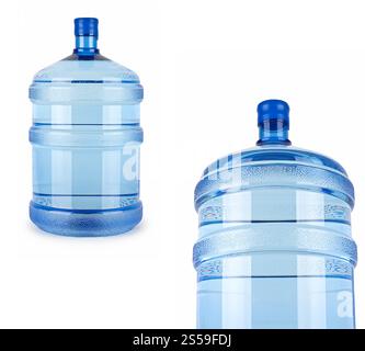 deux grandes bouteilles d'eau pour la livraison isolé sur fond blanc. deux grosses bouteilles d'eau pour la livraison Banque D'Images