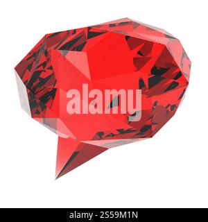 Low poly bulle géométrique sur fond blanc Banque D'Images