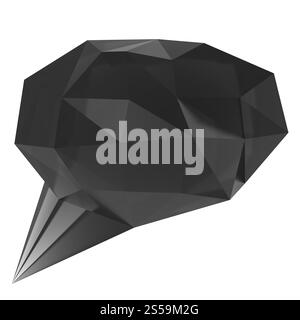 Low poly bulle géométrique sur fond blanc Banque D'Images