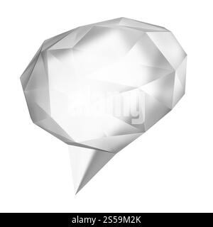 Low poly bulle géométrique sur fond blanc Banque D'Images