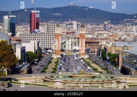 Plaza de España, Barcelone, Espagne Banque D'Images