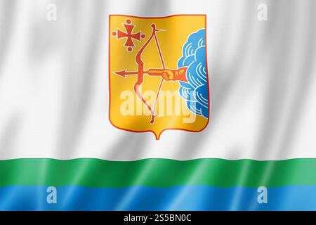 Kirov State - Oblast - drapeau, Russie Waving banner collection. 3D illustration Banque D'Images