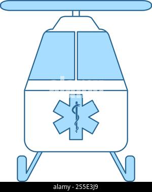 L'icône de l'évacuation médicale. Fine ligne de remplissage bleu avec Design. Vector Illustration. Illustration de Vecteur