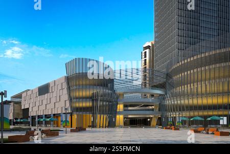 RENDU 3D DE BÂTIMENTS D'AFFAIRES Banque D'Images