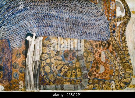 Gustav Klimt, Beethoven Frieze : The hostiles Powers, peinture dans les médias mixtes, 1901-1902 Banque D'Images