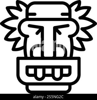 Icône d'idole Tiki. Icône vectorielle de tiki idol pour la conception Web isolé sur fond blanc. Icône d'idole Tiki, style de contour Illustration de Vecteur
