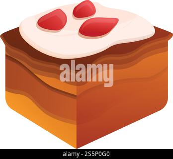 Icône de morceau de gâteau sucré. Dessin animé de l'icône de vecteur de pièce de gâteau sucré pour la conception de Web isolé sur fond blanc. Icône de pièce de gâteau sucré, style de bande dessinée Illustration de Vecteur