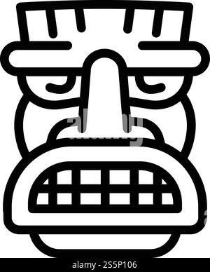 Icône exotique de Dieu idole. Icône vectorielle de Dieu idole exotique pour la conception Web isolé sur fond blanc. Icône exotique de Dieu idole, style de contour Illustration de Vecteur