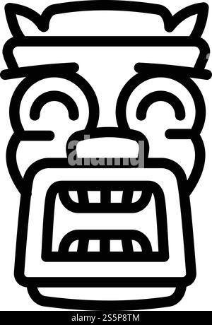 Icône d'idole aztèque. Icône vectorielle d'idole aztec pour la conception de Web isolé sur fond blanc. Icône d'idole aztèque, style de contour Illustration de Vecteur