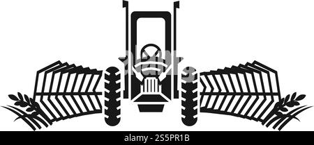 Icône de moissonneuse-batteuse de travail du tracteur. Illustration simple de l'icône vectorielle de moissonneuse de travail de tracteur pour la conception de Web isolé sur fond blanc. Icône de moissonneuse de travail de tracteur, style simple Illustration de Vecteur
