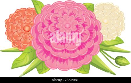 Icône de bouquet de camellia de mode. Dessin animé de l'icône vectorielle de bouquet de camellia de mode pour la conception Web isolé sur fond blanc. Icône de bouquet de camellia de mode, style de bande dessinée Illustration de Vecteur