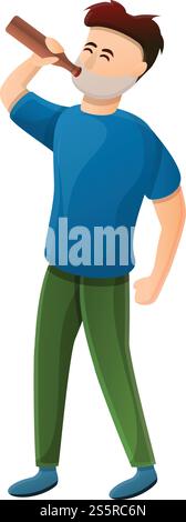 Icône de dépendance à l'alcool. Dessin animé de l'icône de vecteur de dépendance à l'alcool pour la conception de Web isolé sur fond blanc. Icône de dépendance à l'alcool, style de dessin animé Illustration de Vecteur