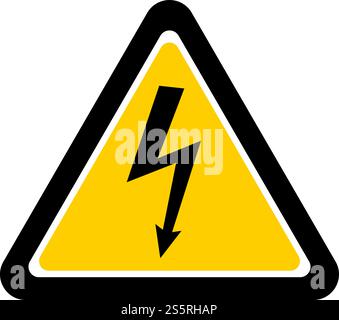 Signe d'avertissement de haute tension, symbole d'icône de danger électrique. Illustration vectorielle Illustration de Vecteur