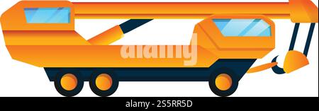 Icône de grosse grue de véhicule. Dessin animé de l'icône vectorielle de grande grue de véhicule pour la conception Web isolé sur fond blanc. Grande icône de grue de véhicule, style de bande dessinée Illustration de Vecteur