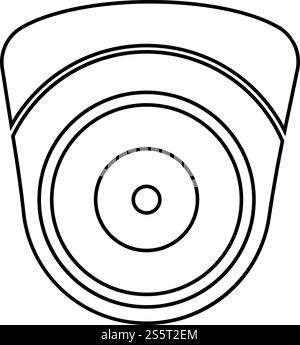 Caméra vidéo suivi de caméscope sphérique surveillance de l'appareil dispositif de surveillance CCTV Secure concept icône contour noir illustration vectorielle de style plat image simple Illustration de Vecteur