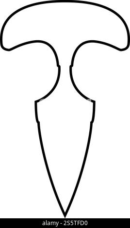 Icône du Knuckles vector illustration couleur noir contour style plat simple image Illustration de Vecteur