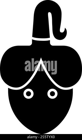 Tête de femme avec le visage de scythe en avant icône noire illustration vectorielle de style plat image simple. Tête de femme avec le visage de faux dans l'icône avant noir illustration vectorielle de couleur noire image de style plat Illustration de Vecteur