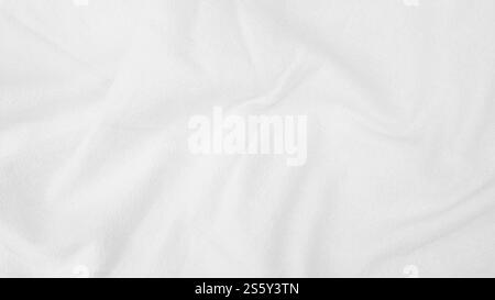 Toile de fond en coton toile de lin blanche tissu de coton naturel froissé toile de fond toile de dessus en lin fait à la main naturelle textile écologique organique tissu blanc Banque D'Images