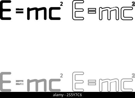 E mc carré formule d'énergie Loi physique E mc signe e égal mc 2 concept d'éducation théorie de la relativité contour d'icône défini noir gris illustration vectorielle style plat image simple. E mc carré formule de l'énergie signe de la loi physique e égal mc 2 concept d'éducation théorie de la relativité contour de l'icône défini couleur noir gris illustration vectorielle image de style plat Illustration de Vecteur