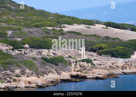 Zone archéologique de Tharros, San Giovanni di Sinis, Sardaigne, Italie. Banque D'Images