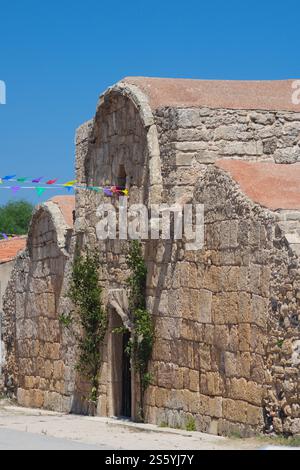 Église du cinquième siècle de San Giovanni di Sinis - Cabras, Sardaigne, Italie Banque D'Images