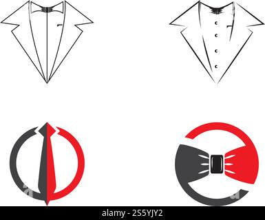 Définissez la nature du symbole vectoriel Tuxedo logo Template Illustration de Vecteur