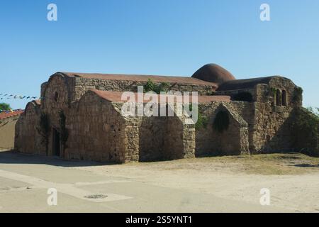 Église du cinquième siècle de San Giovanni di Sinis - Cabras, Sardaigne, Italie Banque D'Images