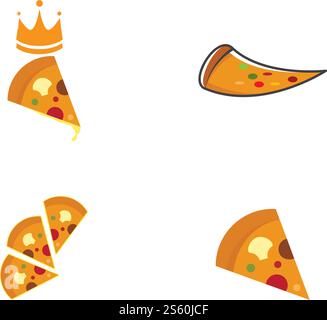 Ensemble de modèle de vecteur d'illustration du logo Pizza Illustration de Vecteur