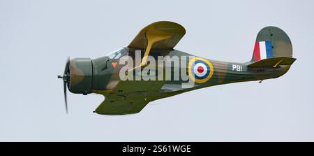 Le Beechcraft Model 17 Staggerwing est un biplan américain avec un décalage atypique des ailes négatives qu'il a fait voler pour la première fois en 1932. Banque D'Images