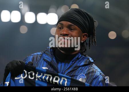Bergame, Italie du Nord - mardi 14 janvier 2025. AtalantaÕs Ademola Lookman lors du match de Serie A entre Atalanta et Juventus au stade Gewiss à Bergame, Italie du Nord - mardi 14 janvier 2025. Sport - Soccer . (Photo de Spada/Lapresse) crédit : LaPresse/Alamy Live News Banque D'Images