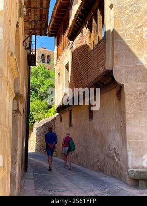 Street. Pedraza, province de segovia, Castilla Leon, Espagne. Banque D'Images