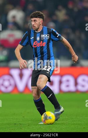 Bergame, Italie du Nord - mardi 14 janvier 2025. AtalantaÕs Matteo Ruggeri pendant le match de Serie A entre Atalanta et Juventus au stade Gewiss à Bergame, Italie du Nord - mardi 14 janvier 2025. Sport - Soccer . (Photo de Spada/Lapresse) crédit : LaPresse/Alamy Live News Banque D'Images