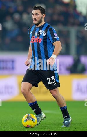 Bergame, Italie du Nord - mardi 14 janvier 2025. Atalanta's Sead Kolasinac lors du match de football Serie A entre Atalanta et Juventus au stade Gewiss à Bergame, Italie du Nord - mardi 14 janvier 2025. Sport - Soccer . (Photo de Spada/Lapresse) crédit : LaPresse/Alamy Live News Banque D'Images