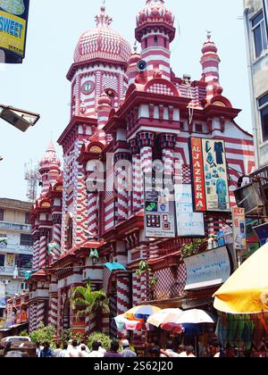 La mosquée Jami ul-Alfar à Colombo, Sri Lanka. Banque D'Images