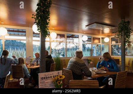 Cedar Café arrêt populaire sur la route A1 à Reston dans le Berwickshire, au sud d'Édimbourg Banque D'Images