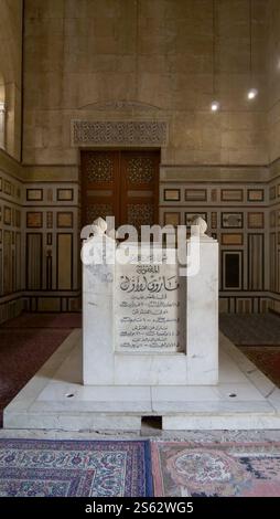 Le tombeau du roi Farouk d'Egypte à la mosquée Al-Rifai au Caire, Egypte Banque D'Images