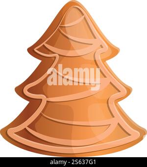 Icône sapin en pain d'épice. Dessin animé de l'icône vectorielle d'arbre de sapin en pain d'épice pour la conception Web isolé sur fond blanc. Icône d'arbre de sapin en pain d'épice, style de bande dessinée Illustration de Vecteur
