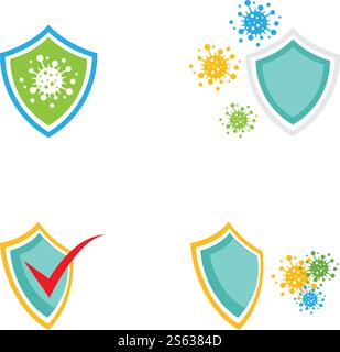 Conception plate à vecteur d'icône probiotique bactérienne Illustration de Vecteur