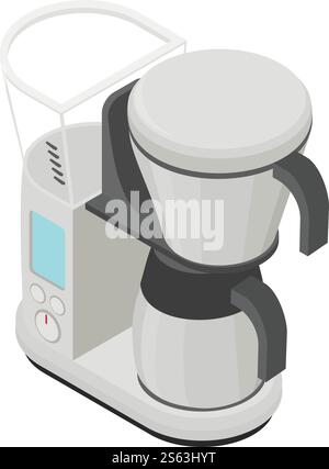 Icône de machine à café numérique. Isométrique de l'icône de vecteur de machine à café numérique pour la conception de Web isolé sur fond blanc. Icône de machine à café numérique, style isométrique Illustration de Vecteur