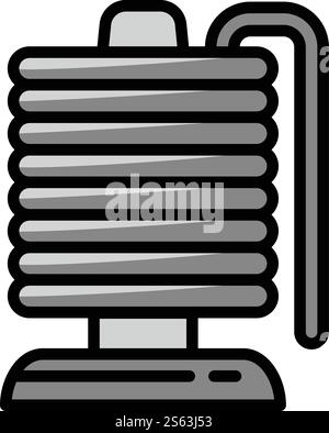 Icône de bobine magnétique. Icône vectorielle de bobine magnétique de contour pour la conception de Web isolé sur fond blanc. Icône de bobine magnétique, style de contour Illustration de Vecteur