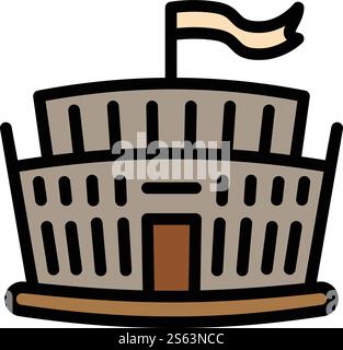 Icône de scène Arena. Icône vectorielle de scène d'arène de contour pour la conception de Web isolé sur fond blanc. Icône de scène Arena, style de contour Illustration de Vecteur