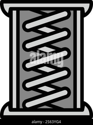 Icône de bobine en cuivre. Icône de vecteur de bobine de cuivre de contour pour la conception de Web isolé sur fond blanc. Icône de bobine de cuivre, style de contour Illustration de Vecteur