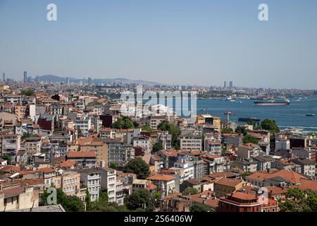 6-07-2024:vue de la péninsule historique depuis le quartier de Galata Beyoglu, Istanbul. Banque D'Images