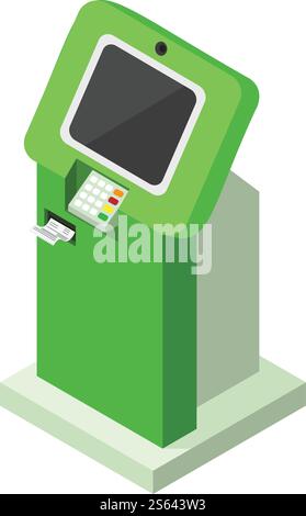 Icône de paiement Kiosk. Isométrique de l'icône de vecteur de paiement de kiosque pour la conception de Web isolé sur fond blanc. Icône de paiement de kiosque, style isométrique Illustration de Vecteur