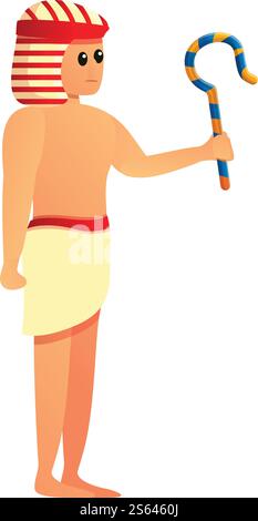 Icône de serviteur pharaon égyptien. Dessin animé de l'icône vectorielle de serviteur de pharaon d'Égypte pour la conception Web isolé sur fond blanc. Icône de serviteur de pharaon d'Égypte, style de bande dessinée Illustration de Vecteur