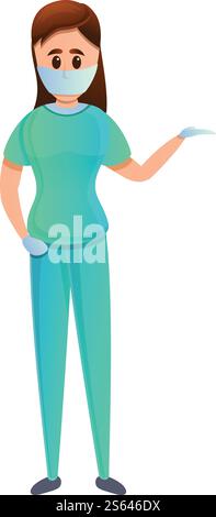 Icône infirmière de chirurgie. Dessin animé de l'icône de vecteur d'infirmière de chirurgie pour la conception de Web isolé sur fond blanc. Icône d'infirmière de chirurgie, style de dessin animé Illustration de Vecteur