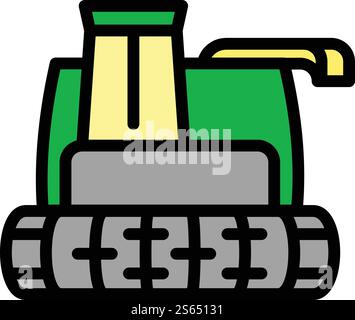 Icône de la récolteuse. Icône vectorielle de récolte de contour pour la conception de Web isolé sur fond blanc. Icône de moissonneuse, style de contour Illustration de Vecteur