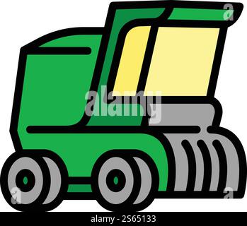 Icône de récolteuse agricole. Icône vectorielle de récolte de ferme de contour pour la conception de Web isolé sur fond blanc. Icône de récolteuse agricole, style de contour Illustration de Vecteur