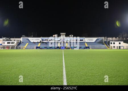 15 janvier 2025, stade Mirko Fersini, Formello (Rome), Italie ; Coppa Italia Women Football match ; Lazio contre Juventus ; Une vue générale du stade Mirko Fersini montrant le stand principal Banque D'Images